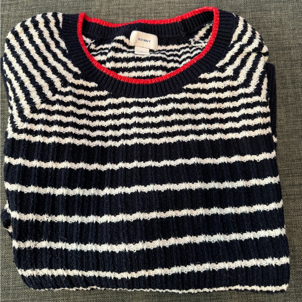 Soft, Navy & White Striped Sweater (XL)